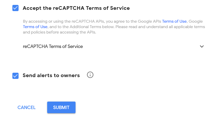 Configured Google reCAPTCHA account for Site and Private key